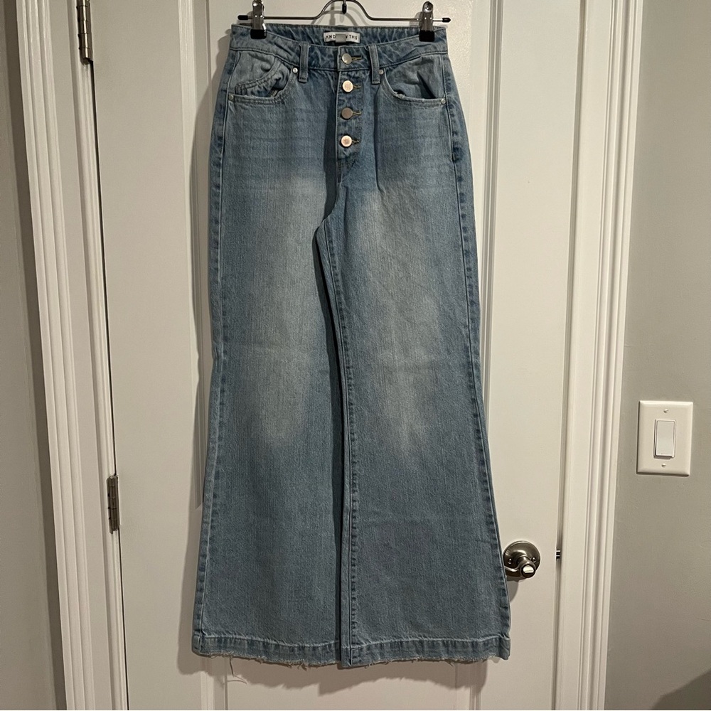 Women's Blue Wide-Leg Jeans